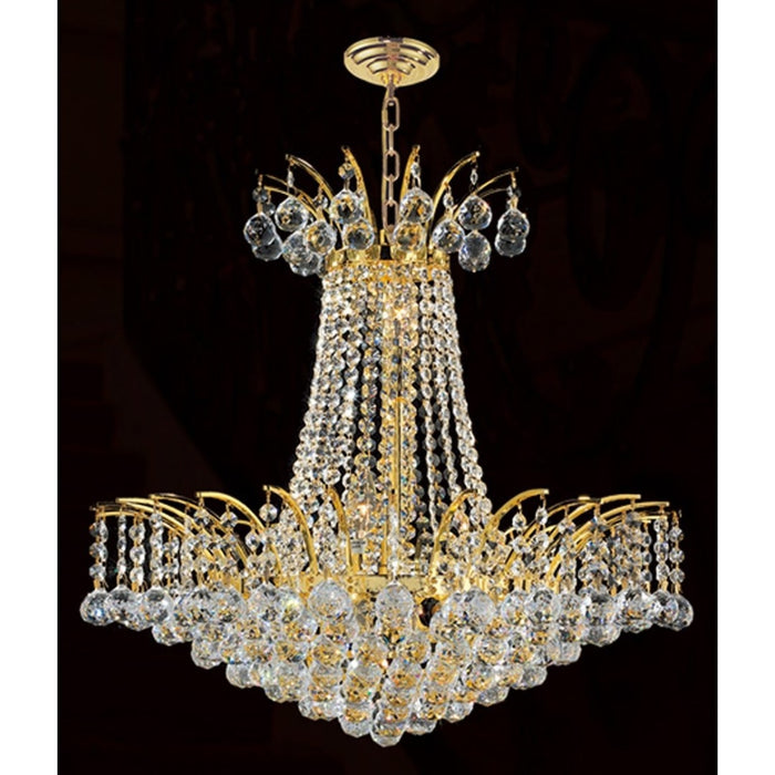 Empire Polished Gold Clear Crystal 8 Light Chandelier - Chandeliers