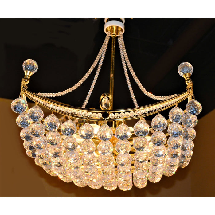Empire Polished Gold Clear Crystal 8 Light Chandelier - Chandeliers