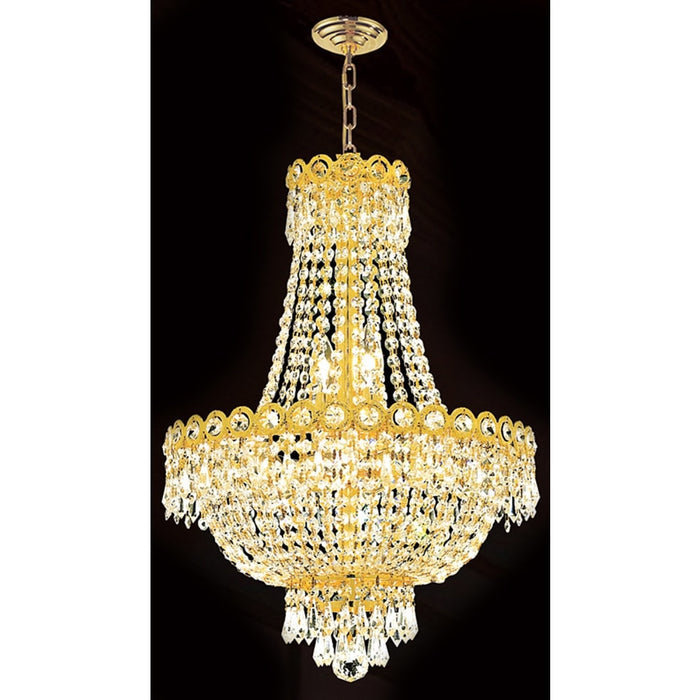 Empire Polished Gold Clear Crystal 8 Light Chandelier - Chandeliers