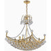 Empire Polished Gold Clear Crystal 8 Light Chandelier - Chandeliers