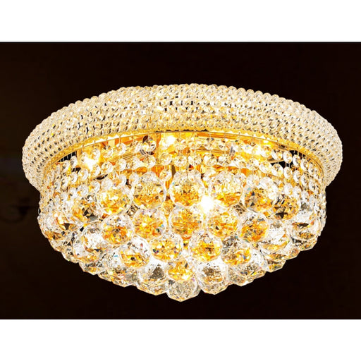 Empire Polished Gold Clear Crystal 8 Light Flushmount - Flushmounts