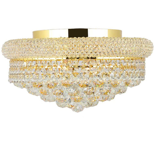 Empire Polished Gold Clear Crystal 8 Light Flushmount - Flushmounts
