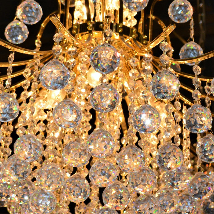 Empire Polished Gold Clear Crystal 9 Light Chandelier - Chandeliers