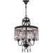 Enfield Dark Bronze Clear Crystal 4 Light Chandelier - Chandeliers