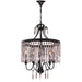 Enfield Dark Bronze Clear Crystal 5 Light Chandelier - Chandeliers