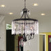 Enfield Dark Bronze Clear Crystal 5 Light Chandelier - Chandeliers