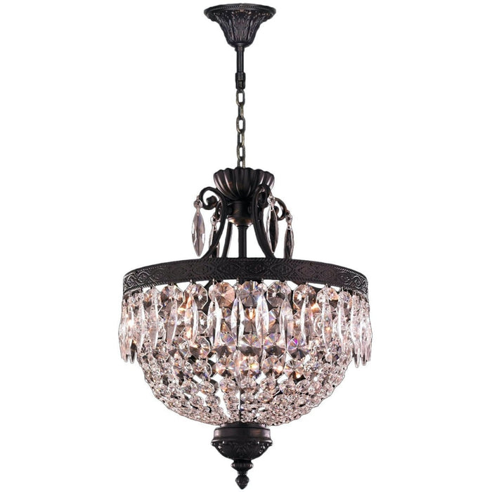 Enfield Dark Bronze Clear Crystal 6 Light Chandelier - Chandeliers