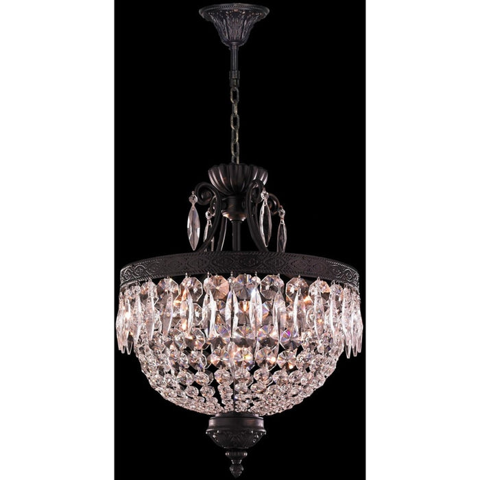 Enfield Dark Bronze Clear Crystal 6 Light Chandelier - Chandeliers