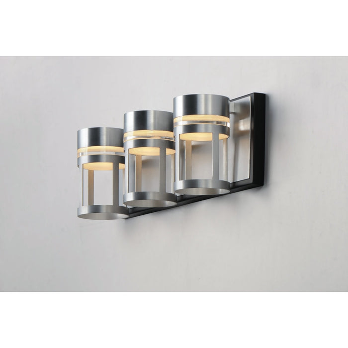 ET2 Accord Black Brushed Aluminum 3 Light LED Bath Vanity E20613-83BKAL - Vanity