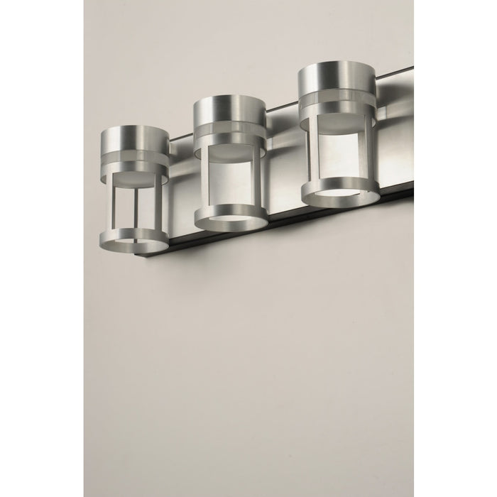 ET2 Accord Black Brushed Aluminum 3 Light LED Bath Vanity E20613-83BKAL - Vanity