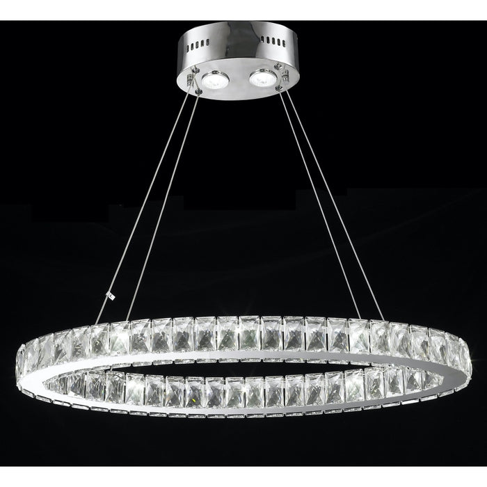 Galaxy Polished Chrome Clear Crystal 12 Light LED Chandelier - Chandeliers