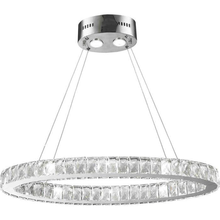 Galaxy Polished Chrome Clear Crystal 12 Light LED Chandelier - Chandeliers