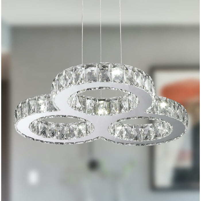 Galaxy Polished Chrome Clear Crystal 13 Light LED Chandelier - Chandeliers