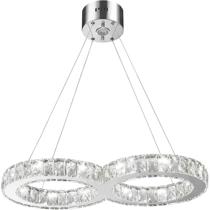 Galaxy Polished Chrome Clear Crystal 14 Light LED Chandelier - Chandeliers