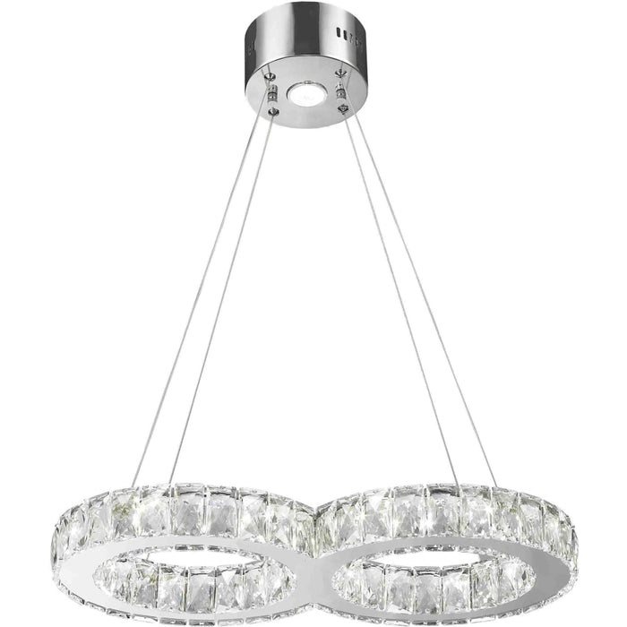 Galaxy Polished Chrome Clear Crystal 14 Light LED Chandelier - Chandeliers