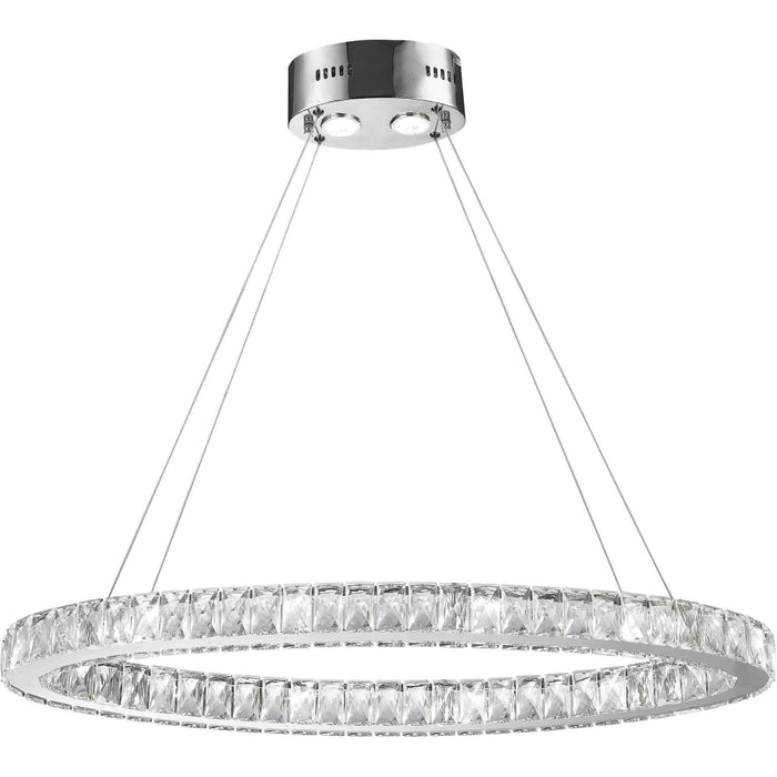 Galaxy Polished Chrome Clear Crystal 14 Light LED Chandelier - Chandeliers