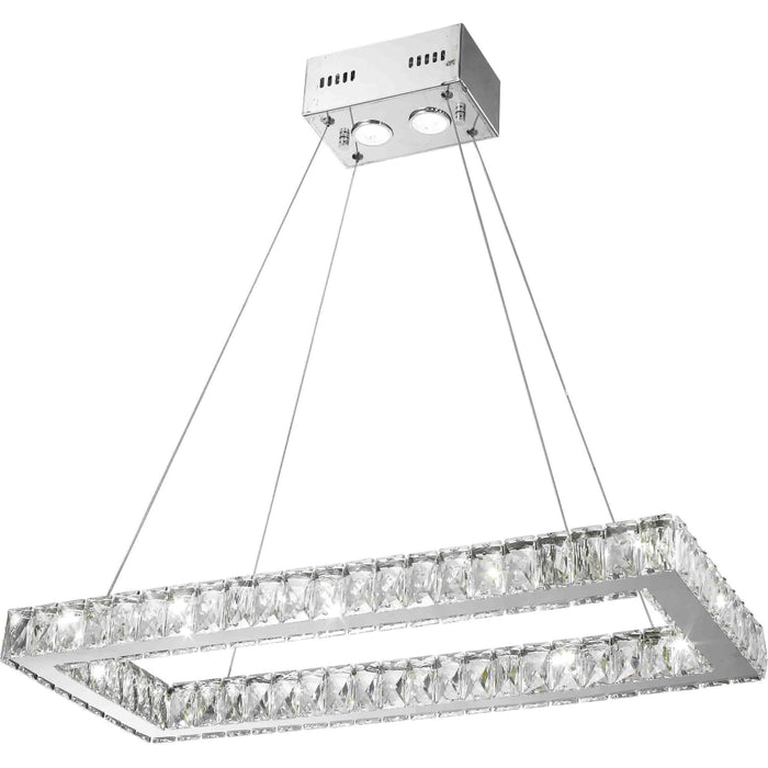 Galaxy Polished Chrome Clear Crystal 14 Light LED Chandelier - Chandeliers