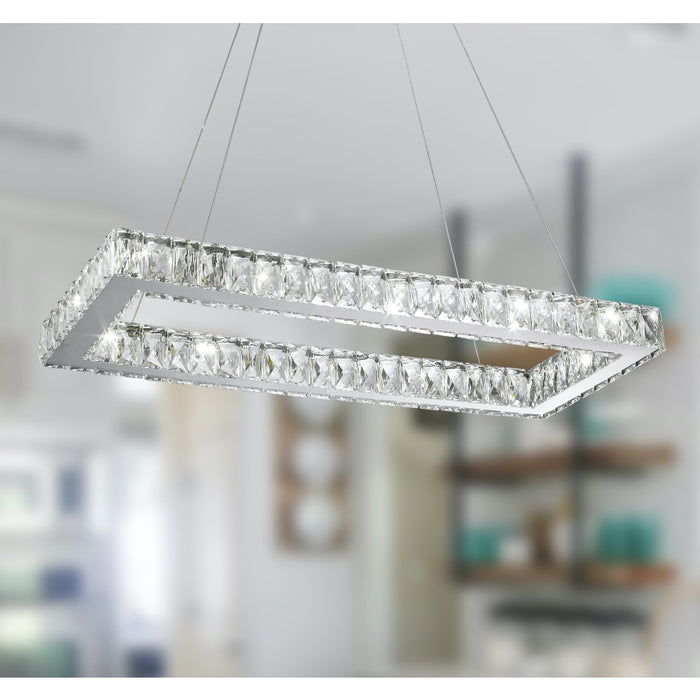 Galaxy Polished Chrome Clear Crystal 14 Light LED Chandelier - Chandeliers