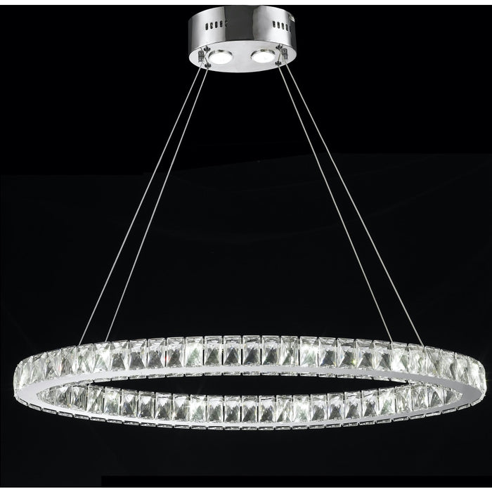 Galaxy Polished Chrome Clear Crystal 14 Light LED Chandelier - Chandeliers