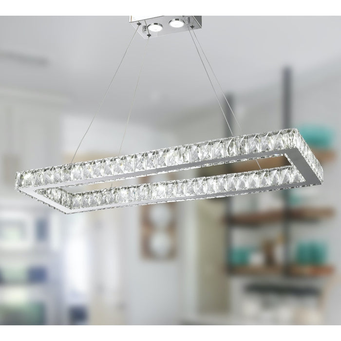 Galaxy Polished Chrome Clear Crystal 16 Light LED Chandelier - Chandeliers