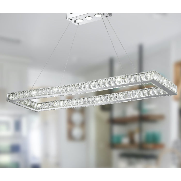 Galaxy Polished Chrome Clear Crystal 19 Light LED Chandelier - Chandeliers