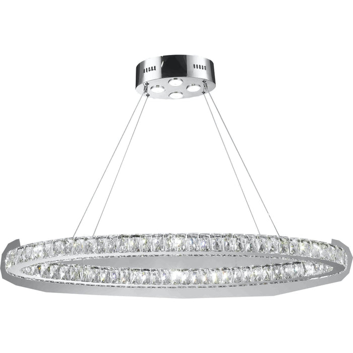 Galaxy Polished Chrome Clear Crystal 20 Light LED Chandelier - Chandeliers