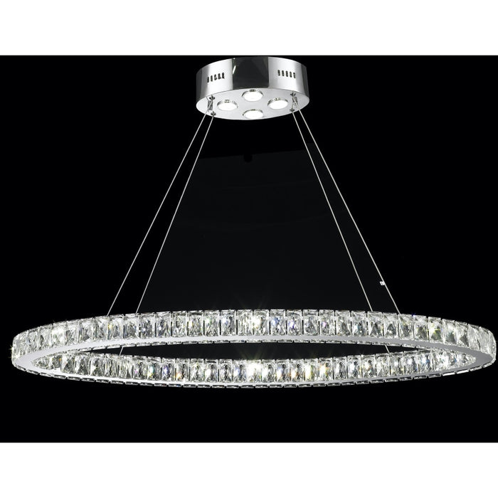 Galaxy Polished Chrome Clear Crystal 20 Light LED Chandelier - Chandeliers