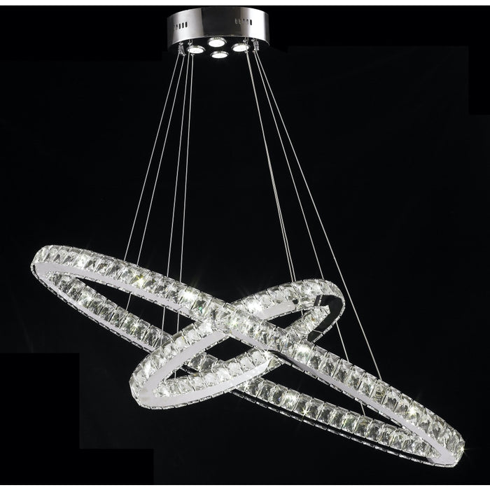 Galaxy Polished Chrome Clear Crystal 28 Light LED Chandelier - Chandeliers