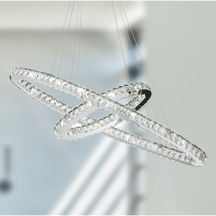Galaxy Polished Chrome Clear Crystal 28 Light LED Chandelier - Chandeliers