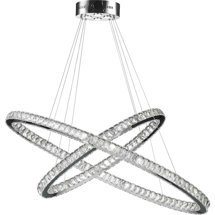 Galaxy Polished Chrome Clear Crystal 30 Light LED Chandelier - Chandeliers