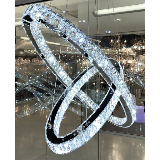 Galaxy Polished Chrome Clear Crystal 30 Light LED Chandelier - Chandeliers