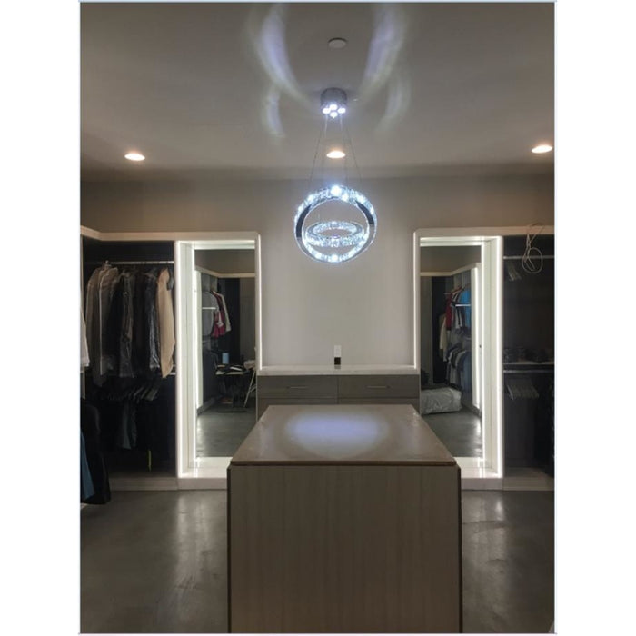 Galaxy Polished Chrome Clear Crystal 30 Light LED Chandelier - Chandeliers