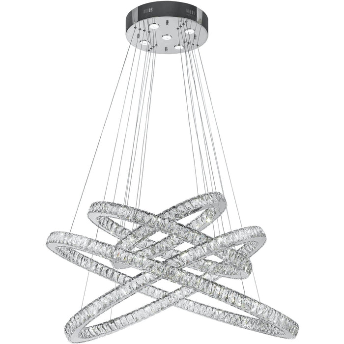 Galaxy Polished Chrome Clear Crystal 61 Light LED Chandelier - Chandeliers