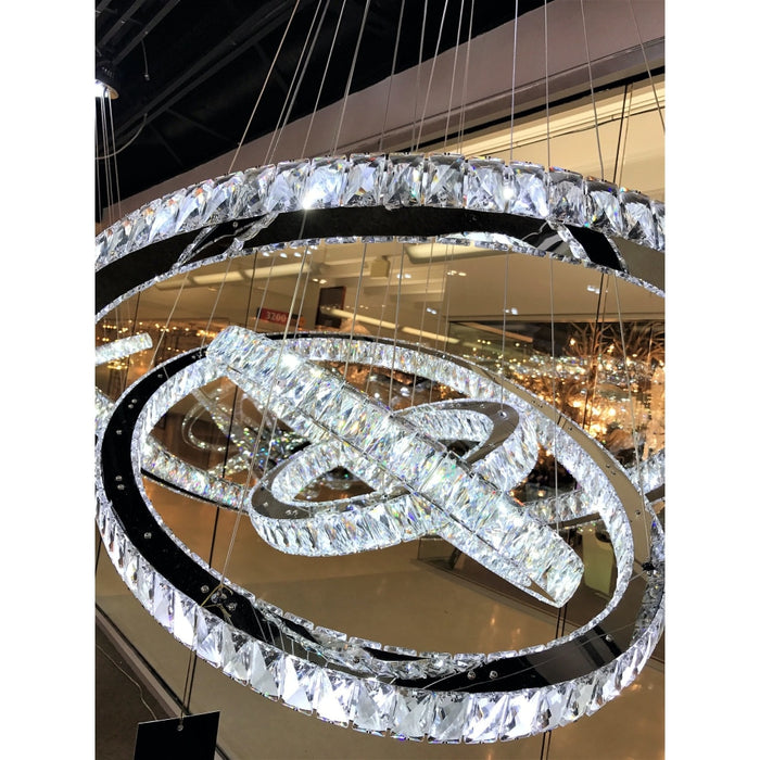 Galaxy Polished Chrome Clear Crystal 61 Light LED Chandelier - Chandeliers
