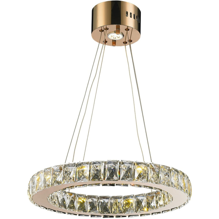 Galaxy Rose Gold Clear Crystal 13 Light LED Chandelier - Chandeliers