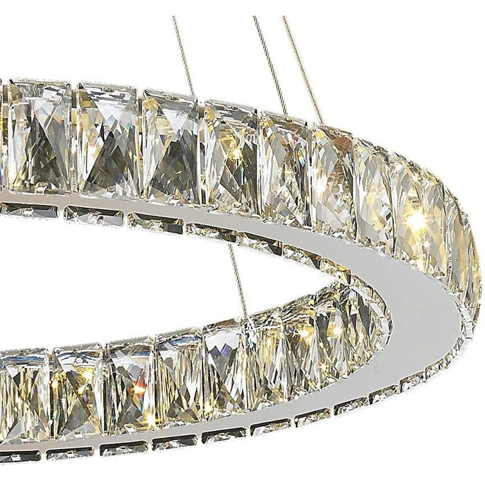 Galaxy Rose Gold Clear Crystal 15 Light LED Chandelier - Chandeliers