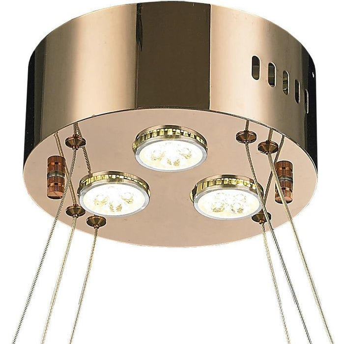 Galaxy Rose Gold Clear Crystal 15 Light LED Chandelier - Chandeliers