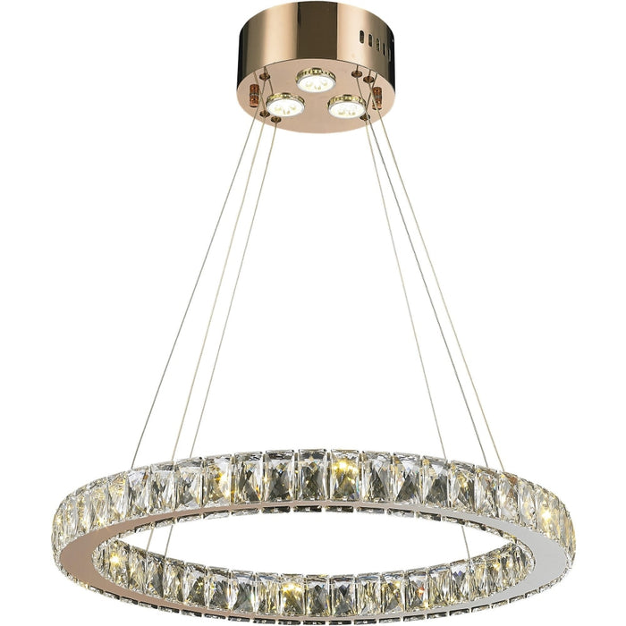 Galaxy Rose Gold Clear Crystal 15 Light LED Chandelier - Chandeliers