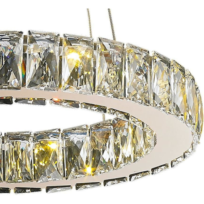 Galaxy Rose Gold Clear Crystal 9 Light LED Chandelier - Chandeliers