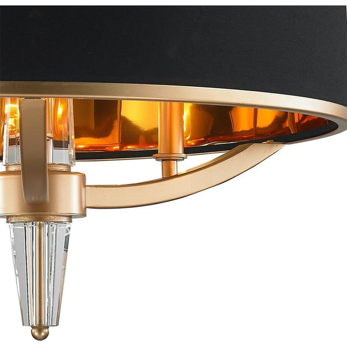 Gatsby Matte Gold Clear Crystal 3 Light Chandelier - Chandeliers