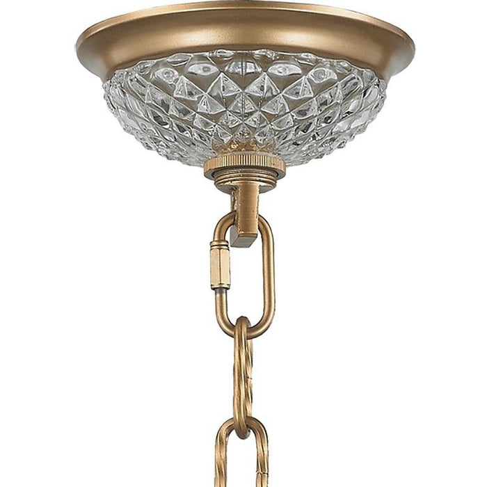 Gatsby Matte Gold Clear Crystal 3 Light Chandelier - Chandeliers