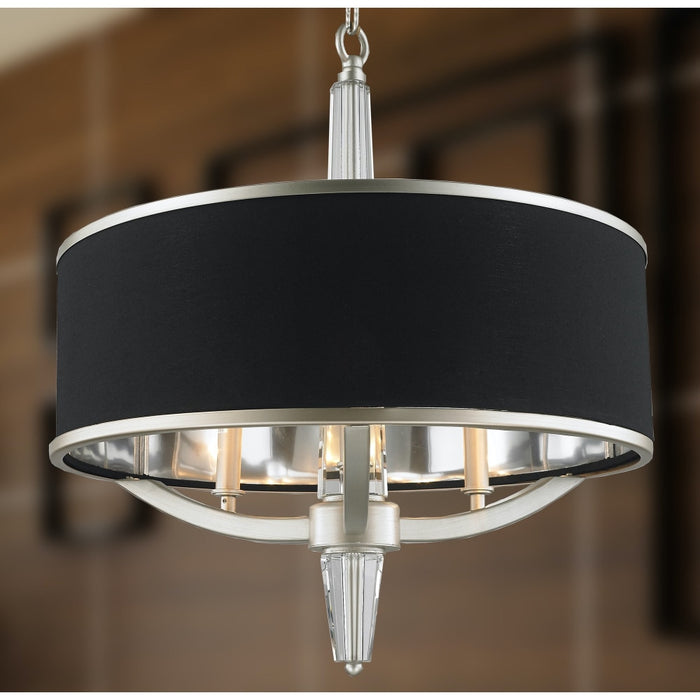Gatsby Matte Nickel Clear Crystal 3 Light Chandelier - Chandeliers