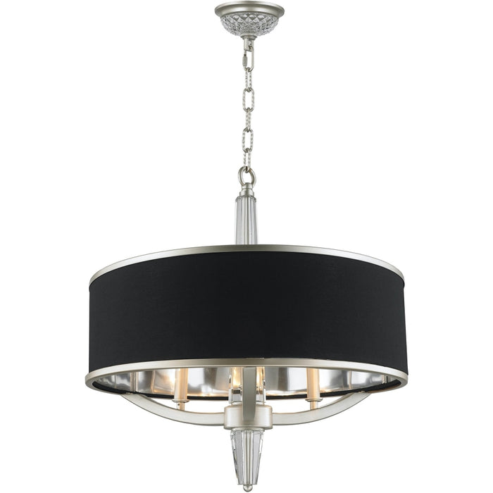 Gatsby Matte Nickel Clear Crystal 3 Light Chandelier - Chandeliers