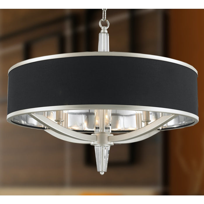 Gatsby Matte Nickel Clear Crystal 4 Light Chandelier - Chandeliers