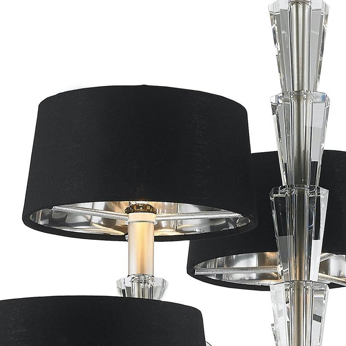 Gatsby Matte Nickel Clear Crystal 9 Light Chandelier - Chandeliers