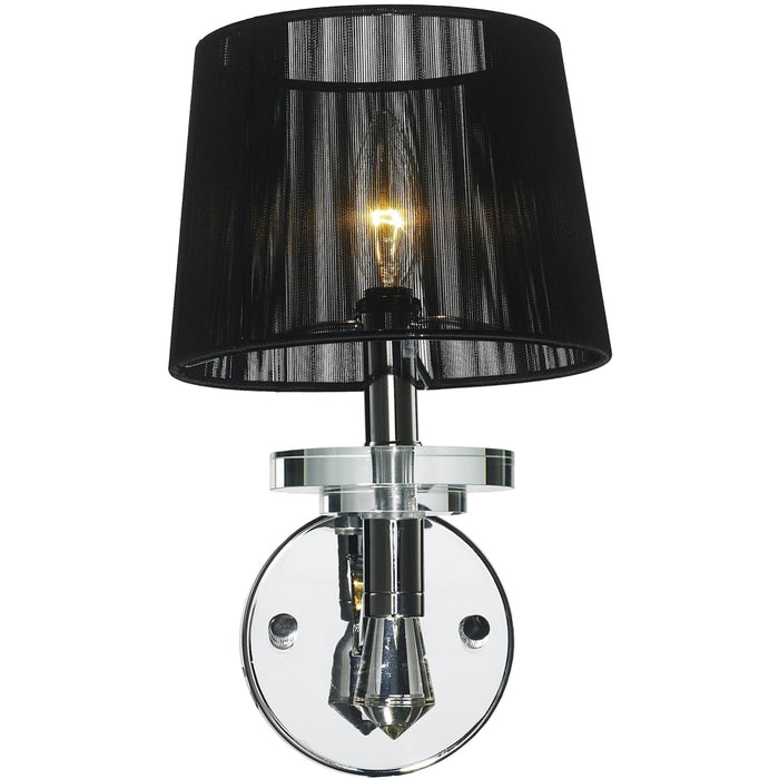 Gatsby Polished Chrome Clear Crystal 1 Light Wall Sconce - Wall Sconces