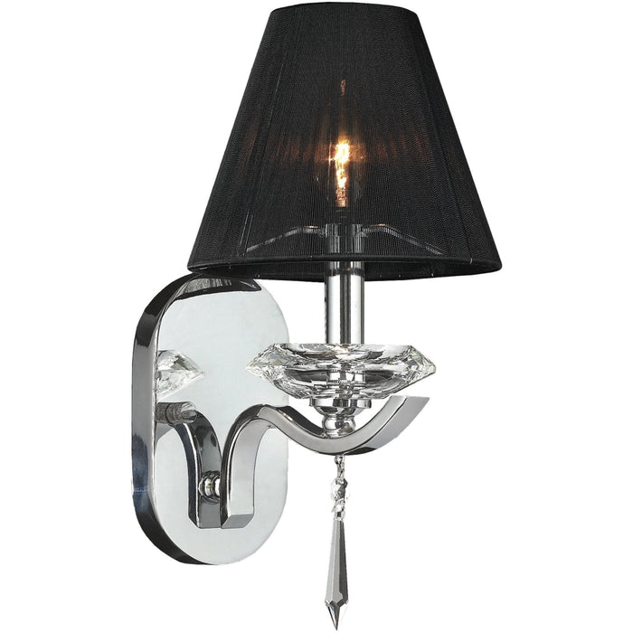 Gatsby Polished Chrome Clear Crystal 1 Light Wall Sconce - Wall Sconces