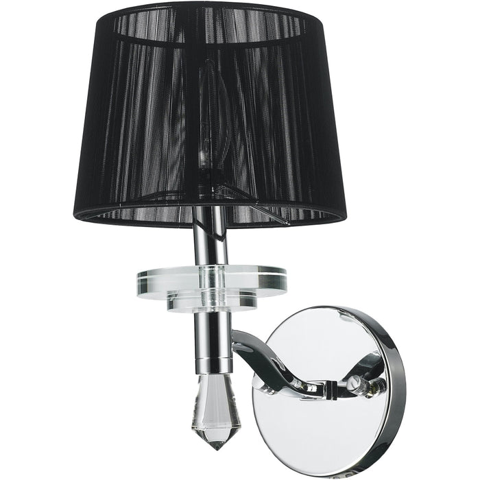 Gatsby Polished Chrome Clear Crystal 1 Light Wall Sconce - Wall Sconces
