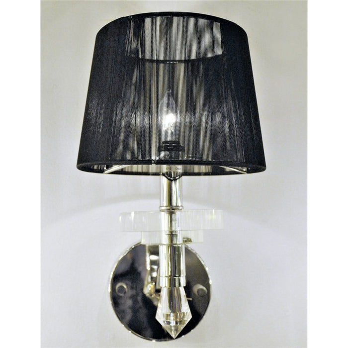 Gatsby Polished Chrome Clear Crystal 1 Light Wall Sconce - Wall Sconces