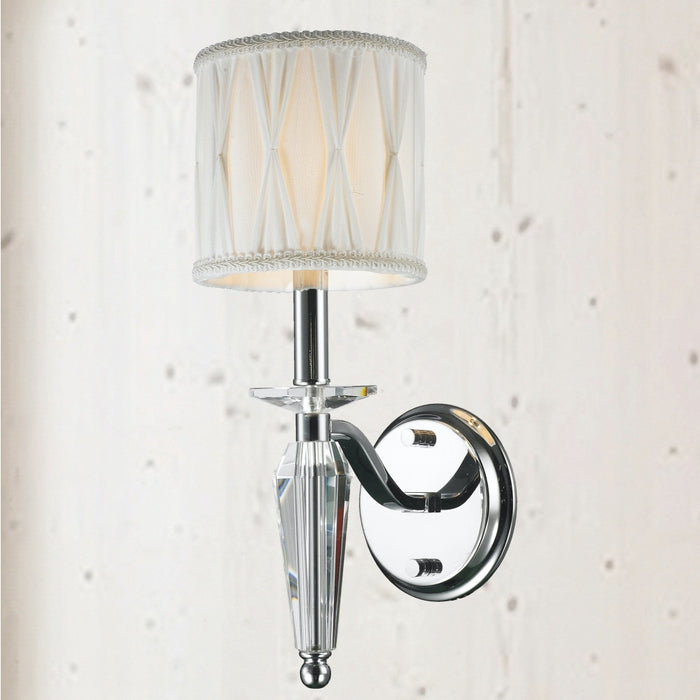 Gatsby Polished Chrome Clear Crystal 1 Light Wall Sconce - Wall Sconces